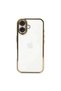 غطاء سيليكون لـ Apple iPhone 16 Plus مع عدسة رايزر - ذهبي - 3