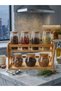 8 Piece Etna Prism Glass Spice Jar Set with Bamboo Lids and Wooden Stands Spice Jar Set - 3
