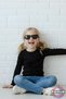 Long Sleeve Children's T-Shirt - Unisex Black Basic Cotton Crew Neck Long Sleeve Combed Cotton Children's T-Shirt - 7