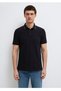 Black Slim Fit 100% Cotton Polo Neck T-Shirt with Collar Detail - 2