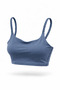 Women's Anthracite Lightly Supported Knitted Strap Sports Bra Bustier with Side Seam Detail and Padding - 3