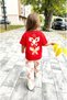 Girls' Butterfly Printed Cotton Tshirt and Wide Leg Leggings Top and Bottom Set - 2