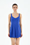 Women's Solid Color Thin Covered Strap V-Neck Slip Bottomed Dress Swimsuit