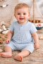100% Cotton 4-Layer Muslin Anchor Patterned Baby Boy Summer Jumpsuit with Pockets - 6
