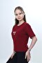Girl's Crew Neck Short Sleeve Printed T-Shirt 24972 - 7