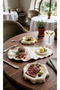 Special Design Wavy Edge Ceramic Serving and Appetizer Plate Set - Cream Color - 3