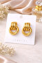 Zara Model 3-Piece Ring Knot Earrings with Gold and Silver Options - 3