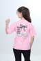 Girl's Crew Neck Drop Shoulder Short Sleeve Printed T-Shirt 24973 - 4