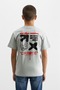 Boy's Crew Neck Short Sleeve Printed T-Shirt 24993 - 4