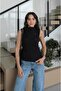Black Double Buttoned Blouse with Adjustable Belt