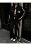Imported Fabric Striped Fabric Matchli Label Detailed Jacket and Pants Set Premium - 2