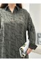 Women's Lyocell Jacquard Fabric Oversize Tirl Tirl Shirt - 3