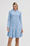 Linen Dress-Linen Patterned Long Sleeve Dress-Linen Diamond Pattern Tassel Dress - 3600