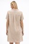 Linen Dress-Linen Pera Dress-Linen High Collar Dress - 3510 - 2