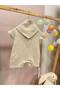 Teddy Bear Embroidered Baby Boy Snap Fastener Ecru Jumpsuit - 4