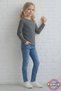 Long Sleeve Children's T-Shirt - Unisex Anthracite Basic Cotton Crew Neck Long Sleeve Combed Cotton Children's T-Shirt - 7