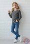 Long Sleeve Children's T-Shirt - Unisex Anthracite Basic Cotton Crew Neck Long Sleeve Combed Cotton Children's T-Shirt - 3