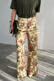 Imported Fabric Ethnic Patterned High-Waist Wide-Leg Jeans - 2