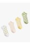 Multi-Colored Daisy Patterned 4-Piece Booties Socks Set - 2