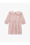 Cotton Long Sleeve Ruffled Baby Collar Muslin Dress - 4