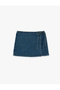 Cotton Mini Denim Skirt with Lace Detail - 3