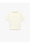 Cotton Textured Buttoned Short Sleeve Polo Collar T-Shirt - 5