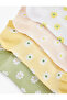 Multi-Colored Daisy Patterned 4-Piece Booties Socks Set - 3