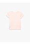 Bow Detail Printed Crew Neck Short Sleeve Cotton T-Shirt - 3