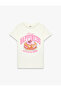 Cotton Short Sleeve Crew Neck Printed T-Shirt - 3