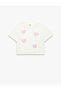Crew Neck Sequined Heart Cotton Short Sleeve T-Shirt - 2