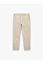 Regular Fit Cotton Pocket Gabardine Summer Trousers with Tie Waist - 3