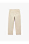 Regular Fit Pocketed Cotton Pleated Trousers with Tie Waist - 4