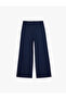 Wide Leg Striped Trousers with Pockets and Pleated Detail - 4