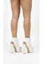 Elara White Patent Leather Platform Open Back Design Women's Shoes - 2