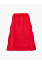 Viscose midi flared skirt with waist tie detail - 4