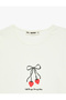 Slim Fit Short Sleeve Crew Neck Cotton Bow Strawberry Print T-Shirt - 5
