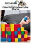Colorful Wooden Cube Blocks 2.5X2.5Cm 32Pcs Wood Colorful Square Block Educational Developer Toy Cube m - 4