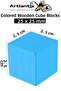 Colorful Wooden Cube Blocks 2.5X2.5Cm 32Pcs Wood Colorful Square Block Educational Developer Toy Cube m - 2