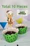 Bambam Stone Age Concept Toothpick Ornaments Cupcake Ornaments Luxury Large Size 10 Pack - 2