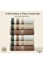 100% Cotton 6-Piece Towel Set 50X90 cm Soft Absorbent Hand and Face Towels Daily Dowry Set - 2