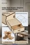Hidden Drawer Organizer under Desk Storage Container Light Oak Color Model 4 - 8