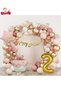 9 Years Foiled Balloon Birthday Party Set - Pink Retro Star Gold - 2