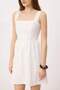 White Straight Skirt Open Waist Short / Mini Woven Dress Twoss25El00448 - 3