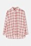 Pembe Ekoseli Oversize %100 Pamuk Gömlek TCTSS26TG00055 - 5