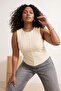 Stone Button Detailed Camisole Knitted Plus Size Blouse Tbbss26Af00100 - 2