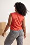 Red Relaxed Fit Printed Sleeveless Knitted Oversize T-Shirt Tbbss26Bf00019 - 2