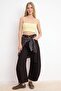 Light Yellow Fitted Super Crop Strapless Sleeveless Cotton Ribbed Knitted Undershirt Twoss26Al00044 - 2