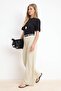 Taş Wide Leg/Wide Leg Belted Regular Waist Soft Touch Combed Cotton Knitted Trousers Twoss26Pl00149 - 2