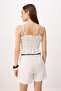 Beyaz Lastik Detaylı Brode Dokuma Bluz TWOSS26BZ00555 - 9