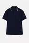 Navy Blue Regular/Normal Cut Textured Polo Collar T-Shirt Tmnss26Po00021 - 5